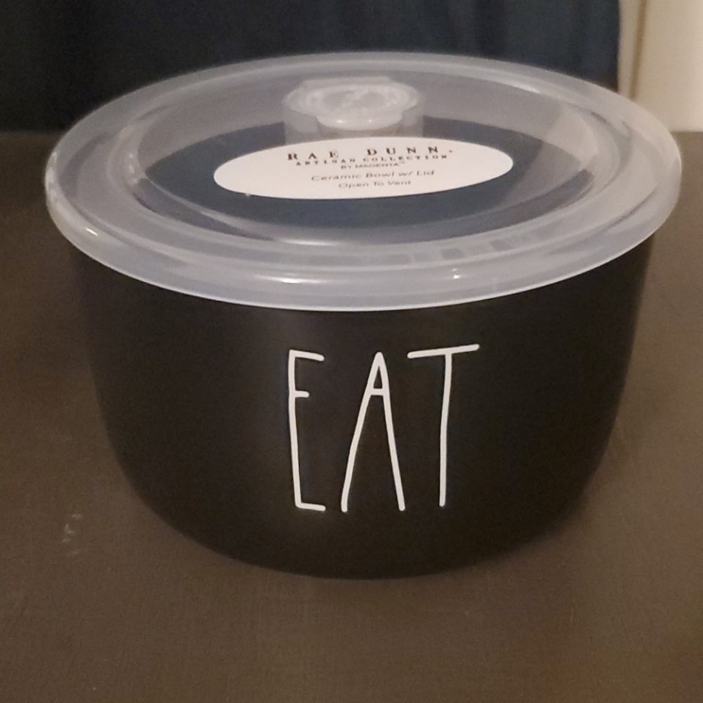 💛2 for $35💛Rae Dunn EAT Ceramic Bowl w/Lid NWT